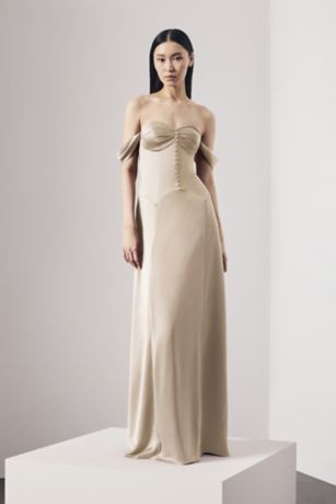 Picture of Charmeuse A-Line Dress with Button Bodice