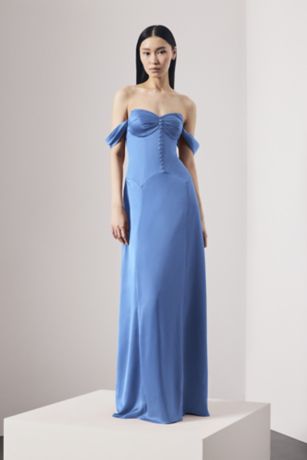 Picture of Charmeuse A-Line Dress with Button Bodice