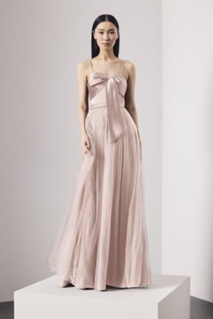 Picture of Satin and Tulle Bow Bodice A-Line Dress