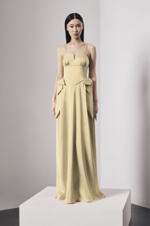 Picture of Satin Strapless Notch Neckline Dress with Bows