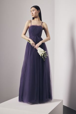 Picture of Tulle Drop Waist Dress with Tie Belt
