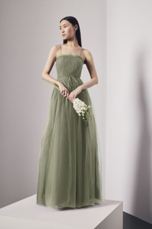 Picture of Tulle Drop Waist Dress with Tie Belt