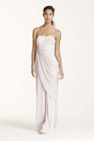 david's bridal long mesh dress