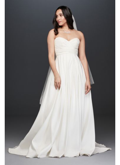 Sweetheart Wedding Dress with Pleated Empire Waist David Sweetheart Wedding Dress with Pleated Empire Waist David