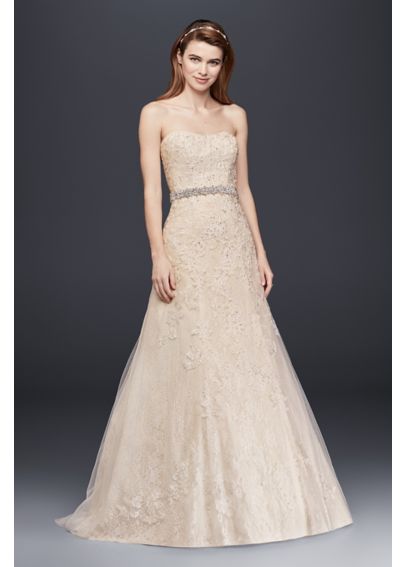 Jewel Lace A-Line Wedding Dress with Beaded Detail - Davids Bridal