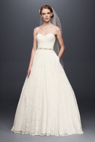 pleated ball gown wedding dress