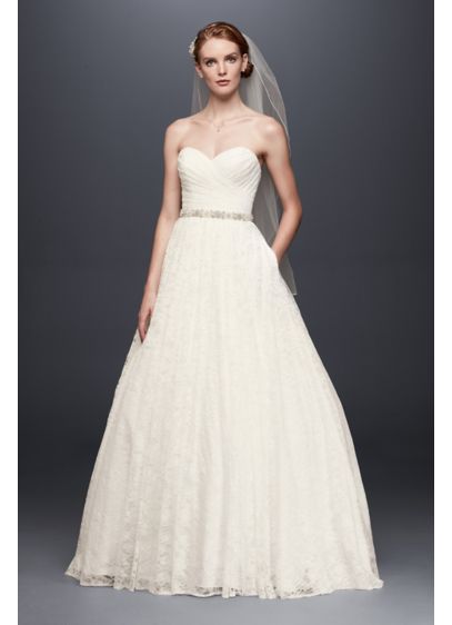 Lace Pleated Bodice Ball Gown Wedding Dress David s Bridal Lace Pleated Bodice Ball Gown Wedding Dress David s Bridal
