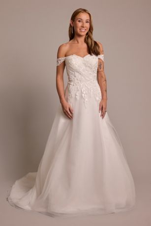 Picture of Off-the-Shoulder Appliqued A-Line Wedding Dress