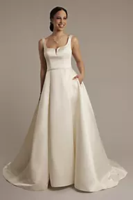 DB Studio Satin Tank Ball Gown Wedding Dress