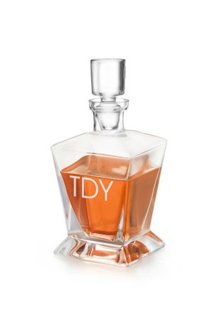 Picture of Engraved Monogram Footed Crystal Decanter