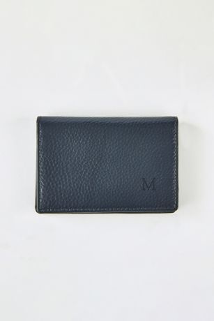 Picture of Debossed Leather Card Case in Navy