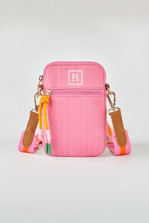 Picture of Embroidered Shiraleah Quilted Phone Holder in Pink