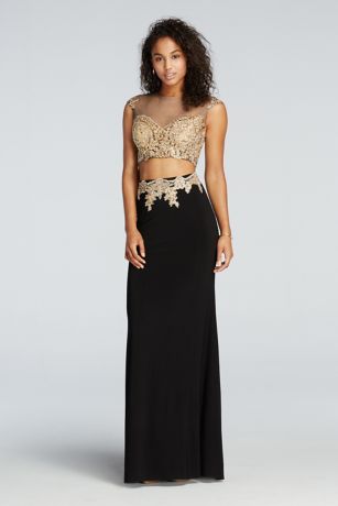 black and gold skirt and top