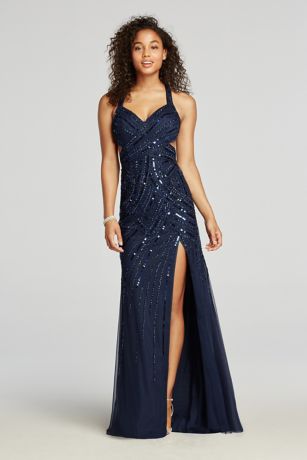 high slit evening dress