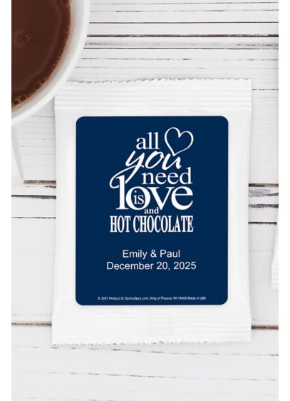 Hot Cocoa Packet Favors with Catchy Sayings - Warm up your guests with this thoughtful hot