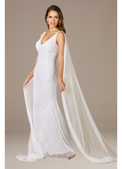 Long Sheath Glamorous Wedding Dress - Lara