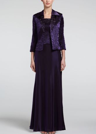 shimmer ditsy long sleeve gown