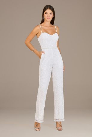 Picture of Lara Honey Beaded Spaghetti Strap Jumpsuit