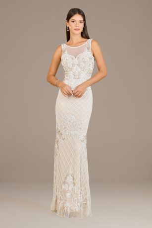 Picture of Lara Hyacinth Illusion High-Neck Beaded Gown