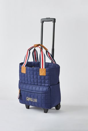 Picture of Embroidered Shiraleah Quilted Roller Tote in Navy