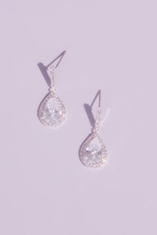 Picture of Pear Solitaire Pave Earrings