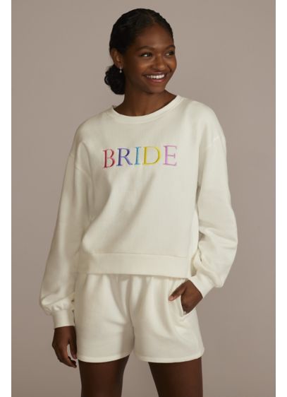 Colorful Embroidered Bride Sweatshirt - This colorfully embroidered 