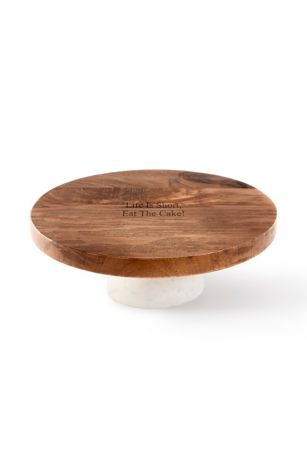 Picture of Engraved Wooden Cake Pedestal and Server