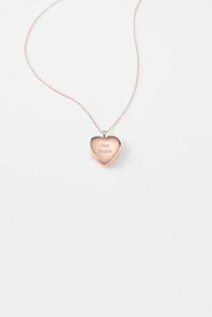 Picture of Kittenish Engraved Rose Gold Sterling Heart Locket