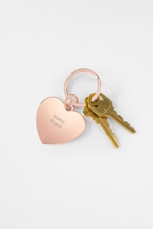Picture of Kittenish Engraved Rose Gold Heart Keychain