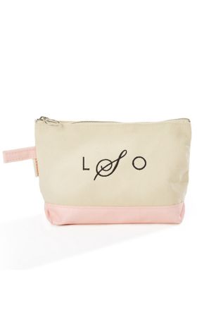 Picture of Kittenish Embroidered Metallic Pink Cosmetic Bag