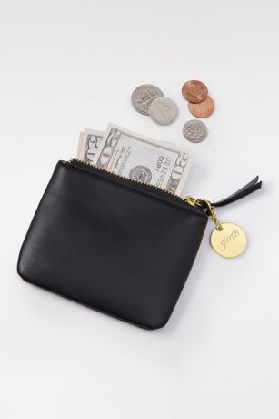 Picture of Kittenish Engraved Black Leather Card Coin Purse