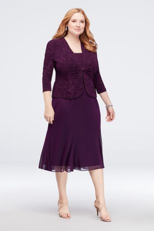 plus size tea length dresses with sleeves