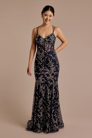 Illusion Bodice Mermaid Dress