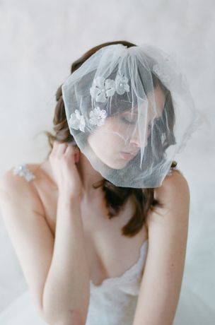 david's bridal birdcage veil