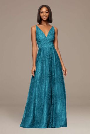 Picture of Glitter Encrusted V-Neck Ball Gown