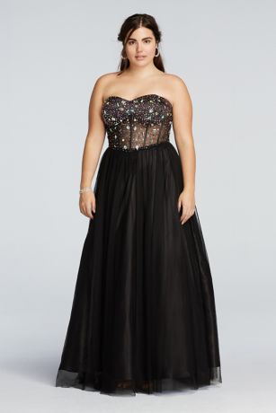 black corset evening gown