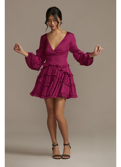 Short A-Line Long Sleeves Cocktail and Party Dress - Bardot