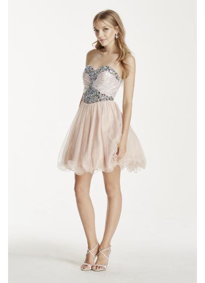 Short Ballgown Strapless Cocktail and Party Dress - Blondie Nites