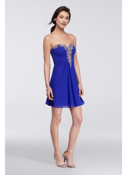 Short A-Line Strapless Cocktail and Party Dress - Blondie Nites