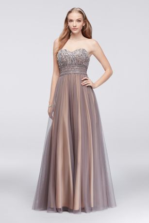 mesh evening gown