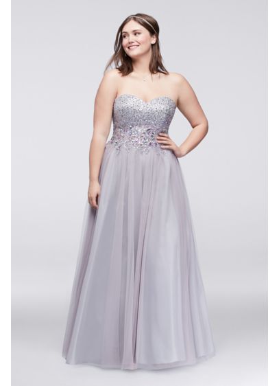 Crystal Beaded Strapless Plus Size Ball Gown | David's Bridal
