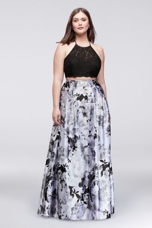 plus size crop top and skirt set