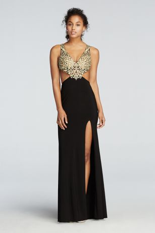 david's bridal black prom dress