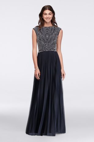 pleated chiffon gown