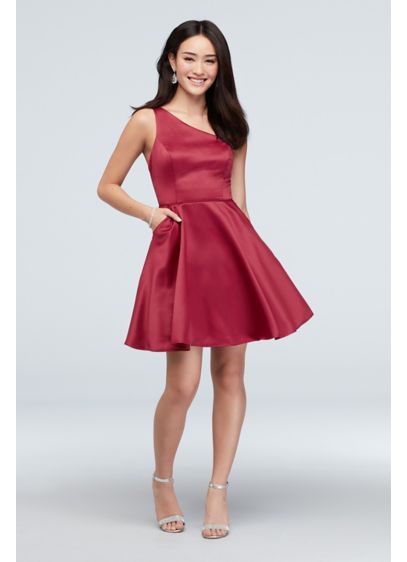 Short Ballgown One Shoulder Cocktail and Party Dress - City Triangles