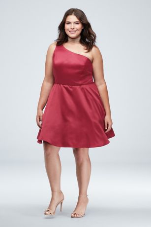 wine one shoulder dress