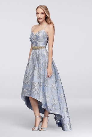 high low brocade dress