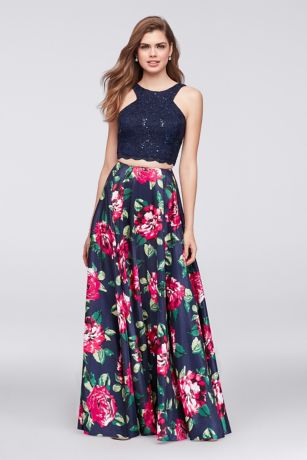 two piece flower dress