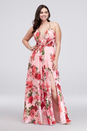 plus size floral gown