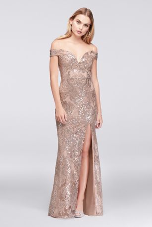 off shoulder gowns for bridesmaid